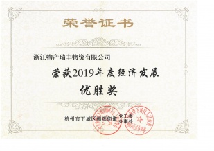 九洲国际下属子公司荣获下城区“2019年度经济发展优胜奖”